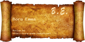 Bors Emma névjegykártya