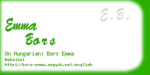 emma bors business card